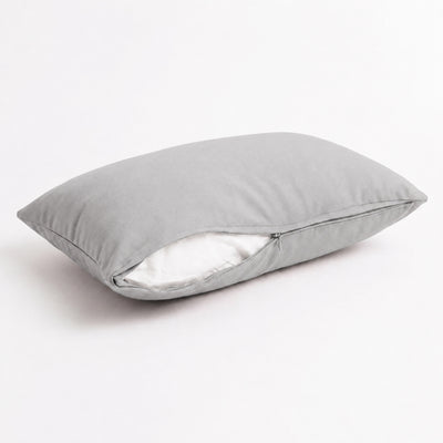 Set di 2 Cuscini d'Accento 60x35 Grigio Ciottolo - Decorazione Giardino & Sfoderabile