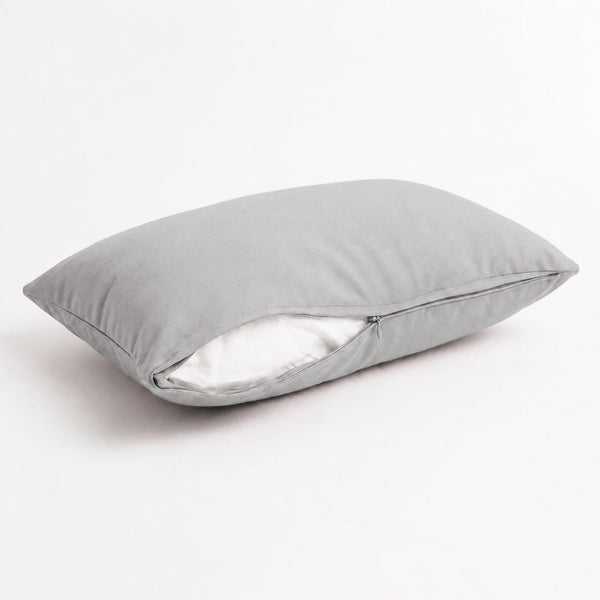 Set di 2 Cuscini d'Accento 60x35 Grigio Ciottolo - Decorazione Giardino & Sfoderabile