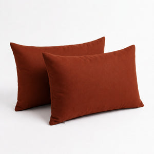 Set di 2 Cuscini d'Accento 60x35 Terracotta - Decorazione Giardino & Sfoderabile