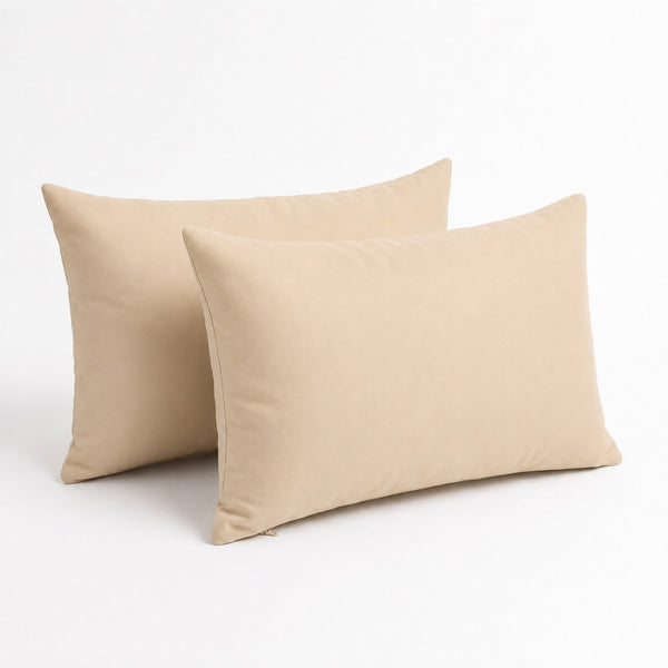 Set di 2 Cuscini d'Accento 60x35 Beige - Decorazione Giardino & Sfoderabile