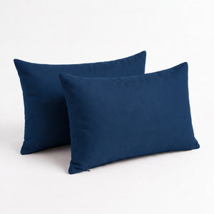 Set di 2 Cuscini d'Accento 60x35 Blu Petrolio - Decorazione Giardino & Sfoderabile