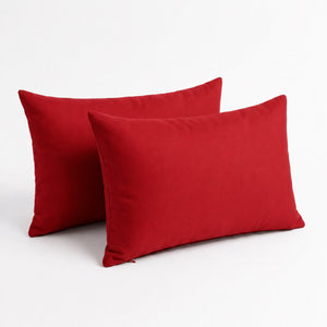Set di 2 Cuscini d'Accento 60x35 Rosso - Decorazione Giardino & Sfoderabile