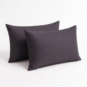 Set di 2 Cuscini d'Accento 60x35 Grigio Carbone - Decorazione Giardino & Sfoderabile