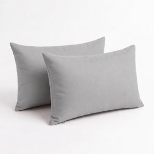Set di 2 Cuscini d'Accento 60x35 Grigio Ciottolo - Decorazione Giardino & Sfoderabile