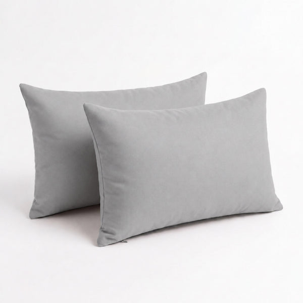 Set di 2 Cuscini d'Accento 60x35 Grigio Ciottolo - Decorazione Giardino & Sfoderabile