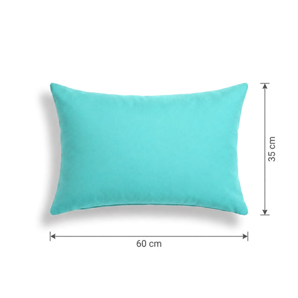 Set di 2 Cuscini d'Accento 60x35 Blu Caraibi - Decorazione Giardino & Sfoderabile