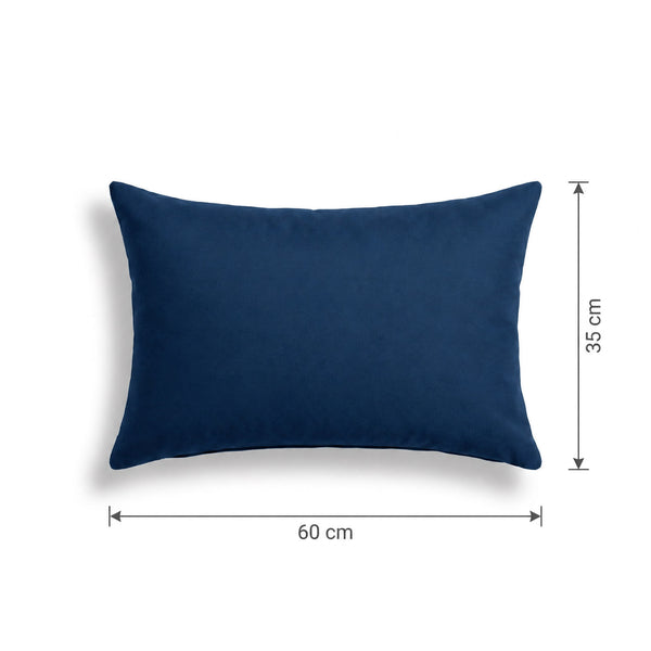 Set di 2 Cuscini d'Accento 60x35 Blu Petrolio - Decorazione Giardino & Sfoderabile