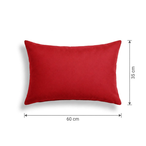 Set di 2 Cuscini d'Accento 60x35 Rosso - Decorazione Giardino & Sfoderabile