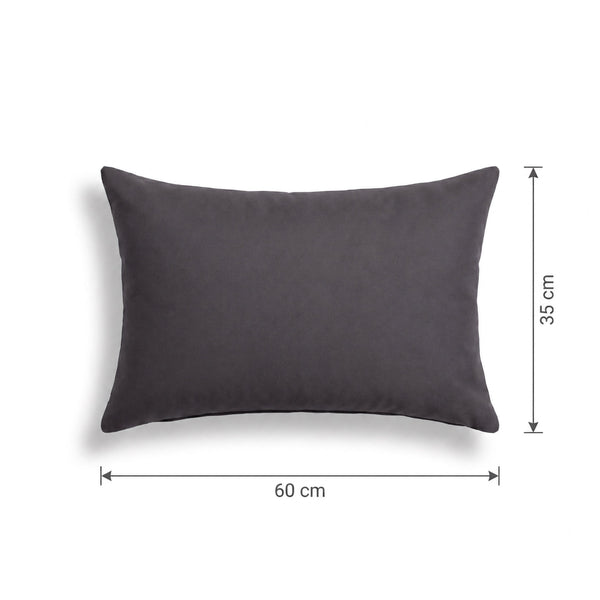 Set di 2 Cuscini d'Accento 60x35 Grigio Carbone - Decorazione Giardino & Sfoderabile