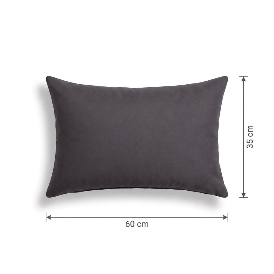 Set di 2 Cuscini d'Accento 60x35 Grigio Carbone, impermeabile