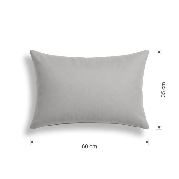 Set di 2 Cuscini d'Accento 60x35 Grigio Ciottolo - Decorazione Giardino & Sfoderabile