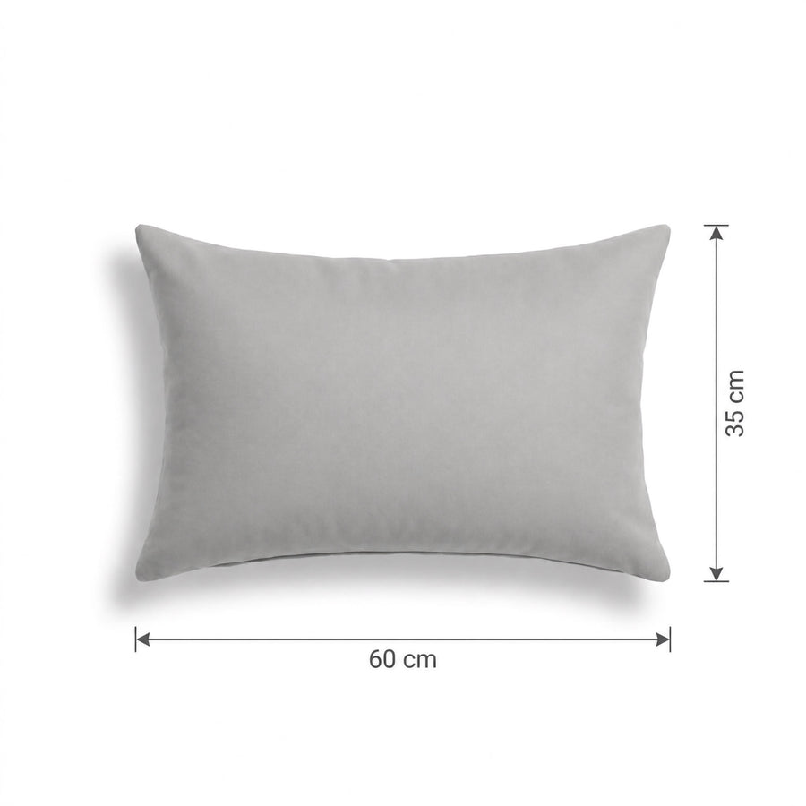 Set di 2 Cuscini d'Accento 60x35 Grigio Ciottolo, impermeabile