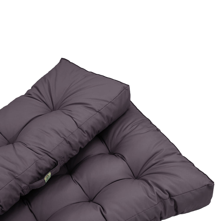 Lot coussins extérieur pour palette gris carbone 120x80 Imperméables Anti-UV DECOARTS - Deco-arts.fr