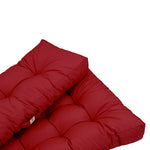 Coussins pour fauteuils et canapés Deco-arts.fr, palette rouge piment, imperméables, épais 15 cm, pour intérieur et extérieur.