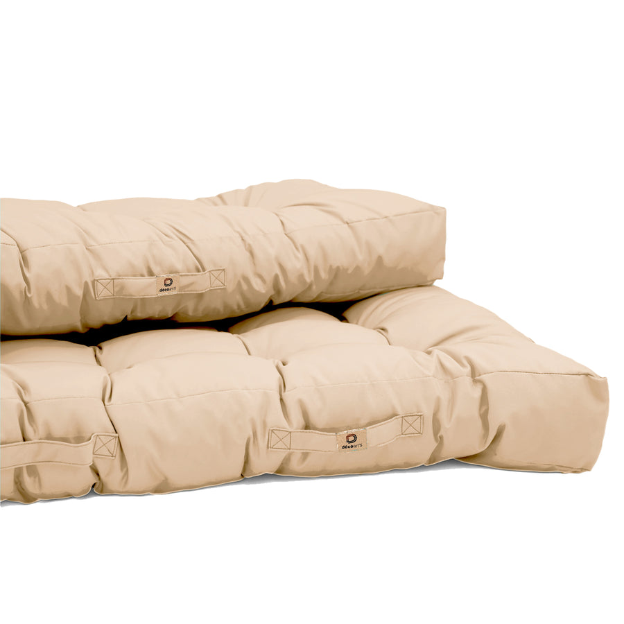 Set Cuscini Pallet 120x80 Beige, tessuto anti-UV e idrorepellente