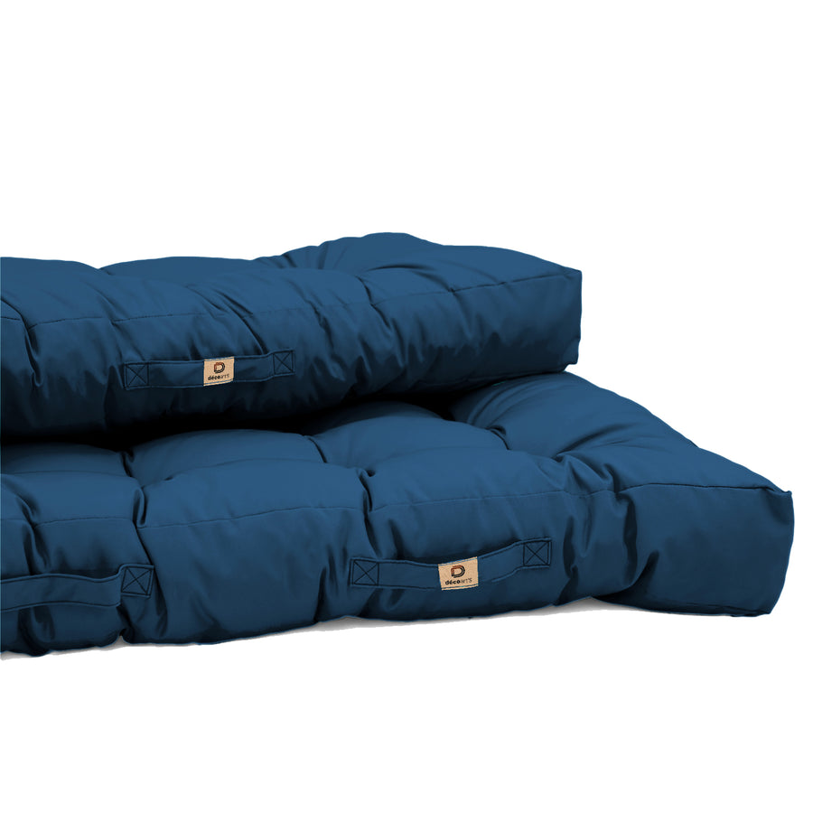 Set Cuscini Pallet 120x80 Blu Petrolio, impermeabile