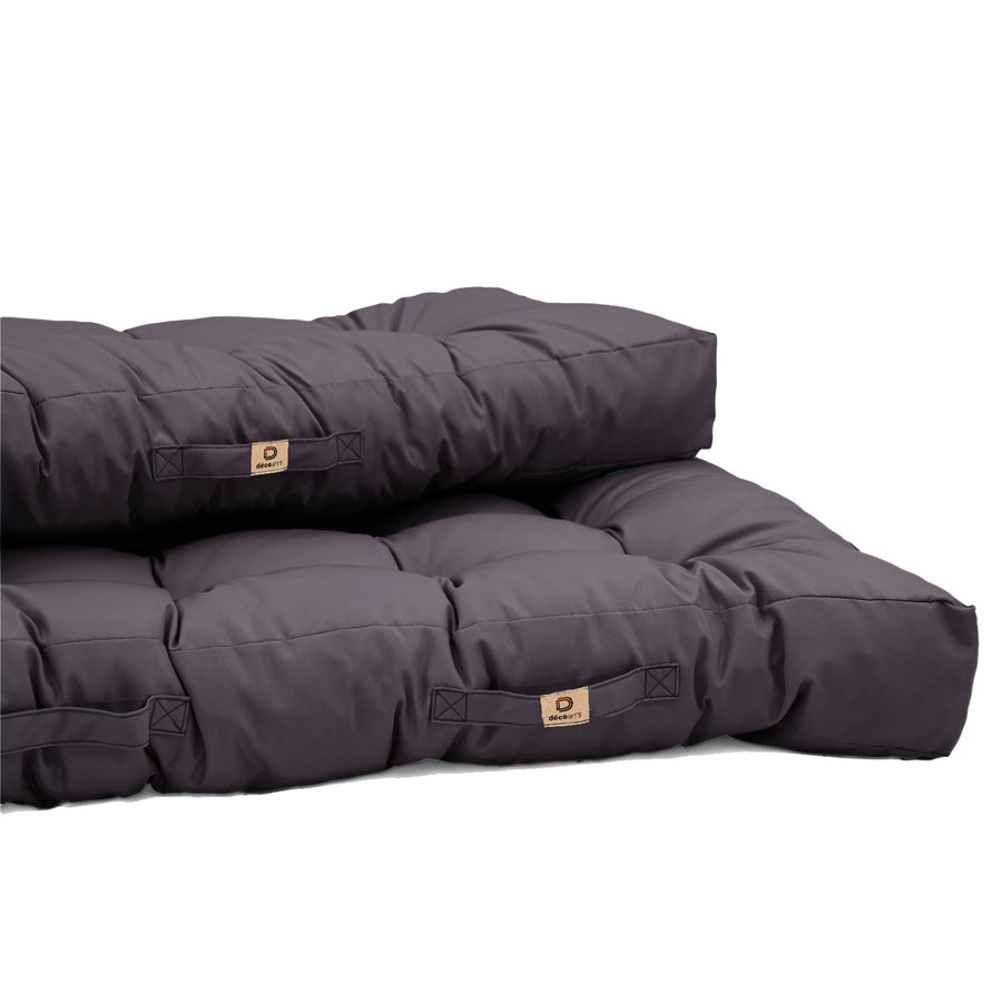Set Cuscini Pallet 120x80 Grigio Carbone, tessuto anti-UV e idrorepellente