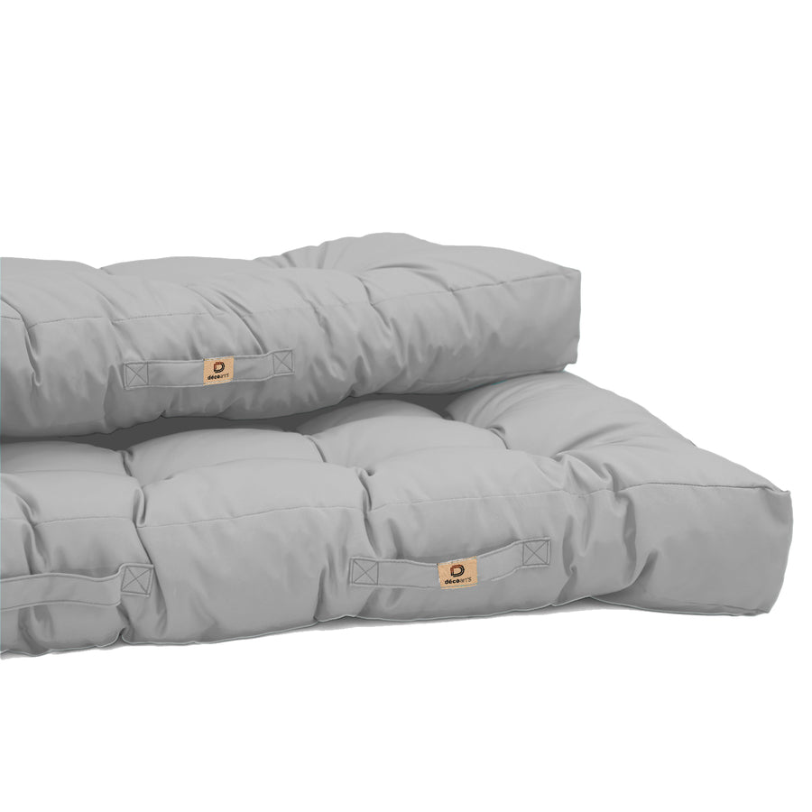 Set Cuscini Pallet 120x80 Grigio Ciottolo, impermeabile