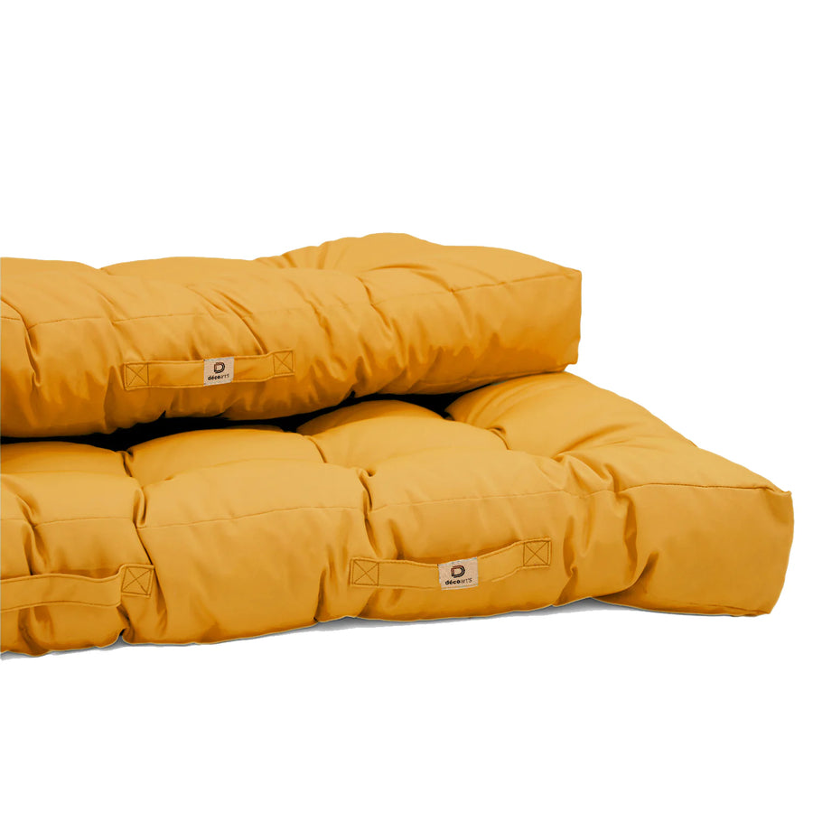Set Cuscini Pallet 120x80 Giallo Miele, tessuto anti-UV e idrorepellente