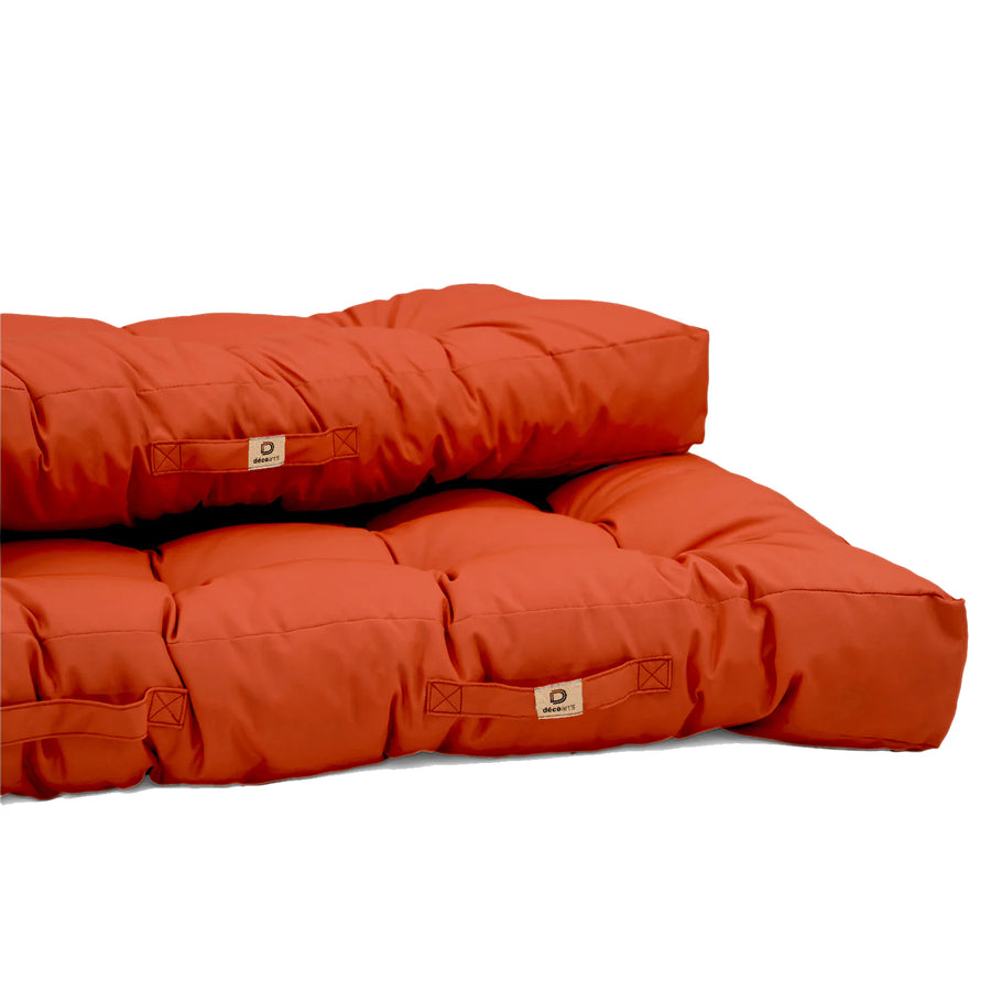 Set Cuscini Pallet 120x80 Arancione, tessuto anti-UV e idrorepellente