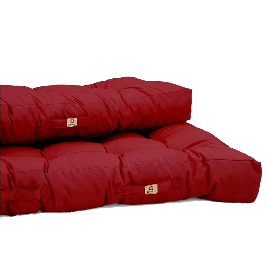 Set Cuscini Pallet 120x80 Rosso Peperoncino, tessuto anti-UV e idrorepellente