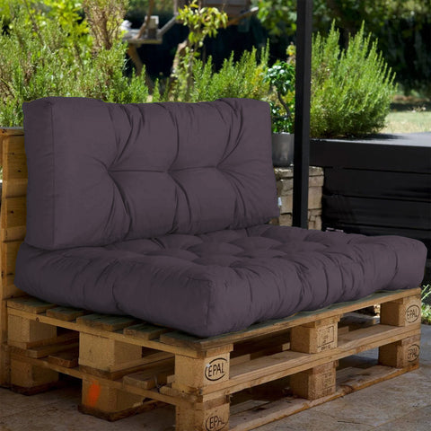 Set di cuscini da esterno per pallet grigio carbonio 120x80 Impermeabile Anti-UV DECOARTS