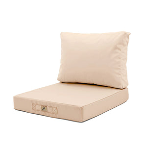 Set Cuscini Salotto da Giardino 60x60 Beige - Sfoderabile & Anti-UV (Seduta + Schienale)