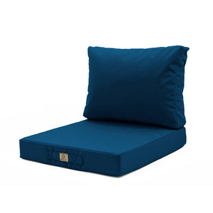 Set Cuscini Salotto da Giardino 50x50 Blu Petrolio - Sfoderabile & Anti-UV (Seduta + Schienale)