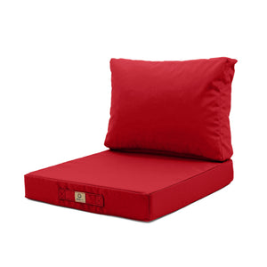 Set Cuscini Salotto da Giardino 60x60 Rosso - Sfoderabile & Anti-UV (Seduta + Schienale)