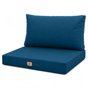 Set Cuscini Salotto da Giardino 60x70 Blu Petrolio - Sfoderabile & Anti-UV (Seduta + Schienale)