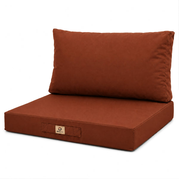 Set Cuscini Salotto da Giardino 60x70 Terracotta - Sfoderabile & Anti-UV (Seduta + Schienale)