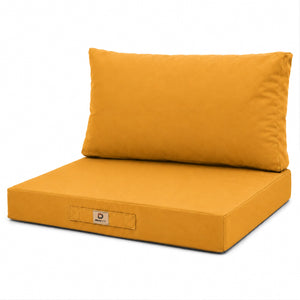 Set Cuscini Salotto da Giardino 60x70 Giallo - Sfoderabile & Anti-UV (Seduta + Schienale)