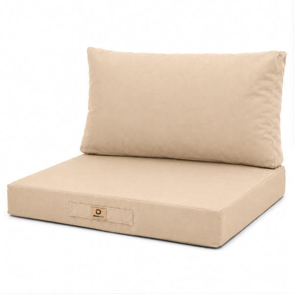 Set Cuscini Salotto da Giardino 60x70 Beige - Sfoderabile & Anti-UV (Seduta + Schienale)