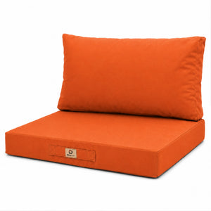 Set Cuscini Salotto da Giardino 60x70 Arancione - Sfoderabile & Anti-UV (Seduta + Schienale)