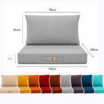 Set Cuscini Salotto da Giardino 60x70 Grigio Ciottolo - Sfoderabile & Anti-UV (Seduta + Schienale)