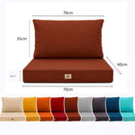 Set Cuscini Salotto da Giardino 60x70 Terracotta - Sfoderabile & Anti-UV (Seduta + Schienale)