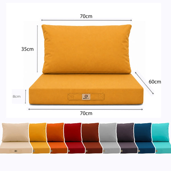 Set Cuscini Salotto da Giardino 60x70 Giallo - Sfoderabile & Anti-UV (Seduta + Schienale)