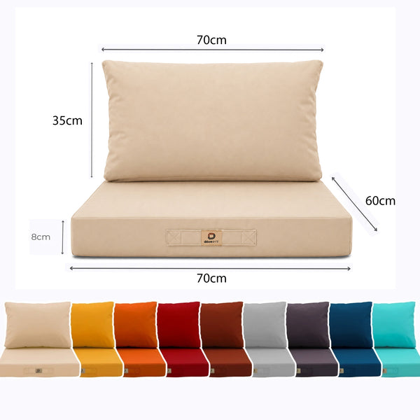 Set Cuscini Salotto da Giardino 60x70 Beige - Sfoderabile & Anti-UV (Seduta + Schienale)