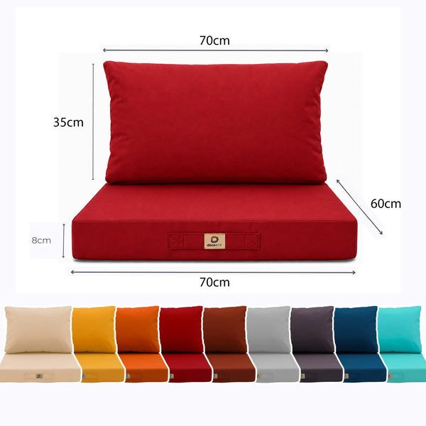 Set Cuscini Salotto da Giardino 60x70 Rosso - Sfoderabile & Anti-UV (Seduta + Schienale)
