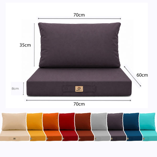 Set Cuscini Salotto da Giardino 60x70 Grigio Carbone - Sfoderabile & Anti-UV (Seduta + Schienale)