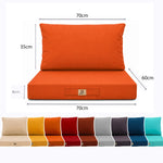 Set Cuscini Salotto da Giardino 60x70 Arancione - Sfoderabile & Anti-UV (Seduta + Schienale)