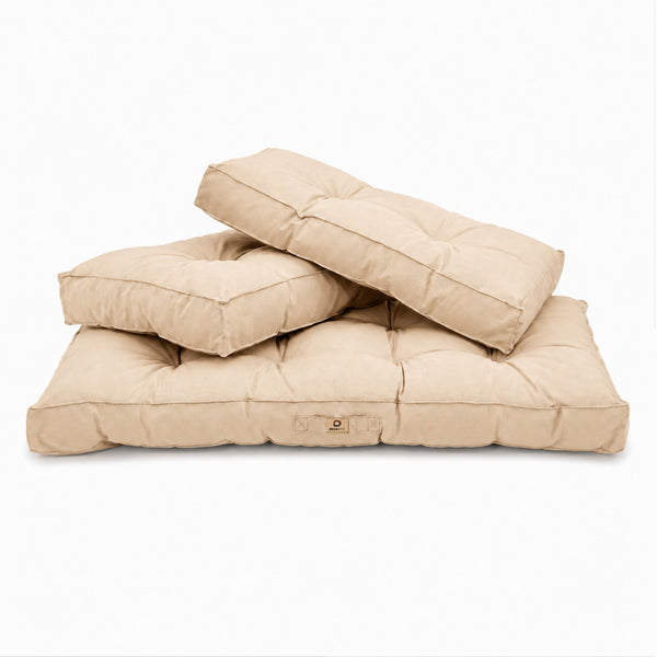 Set Cuscini Trapuntati per Panchina 100x50 Beige - Spesso 15cm (1 Seduta + 2 Schienali)