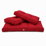 Set Cuscini Trapuntati per Panchina 120x60 Rosso - Spesso 15cm (1 Seduta + 2 Schienali)