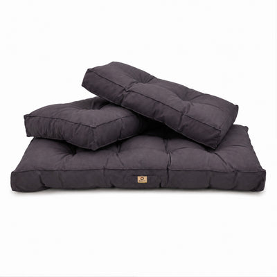Set Cuscini Trapuntati per Panchina 120x60 Grigio Carbone - Spesso 15cm (1 Seduta + 2 Schienali)