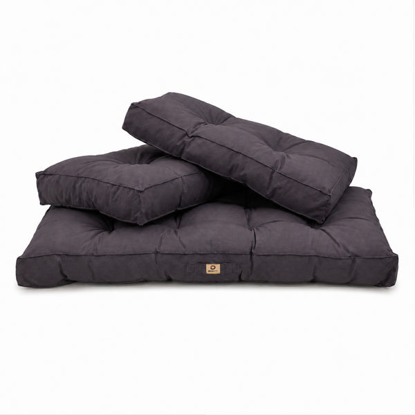 Set Cuscini Trapuntati per Panchina 100x50 Grigio Carbone - Spesso 15cm (1 Seduta + 2 Schienali)