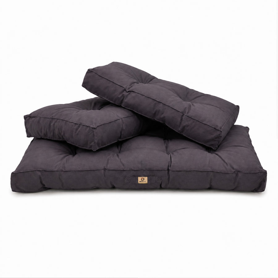 Set Cuscini Trapuntati per Panchina 100x50 Grigio Carbone, tessuto anti-UV e idrorepellente
