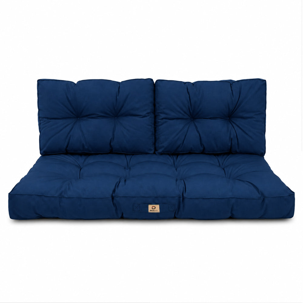 Set Cuscini Trapuntati per Panchina 120x60 Blu Petrolio, certificato OEKO-TEX