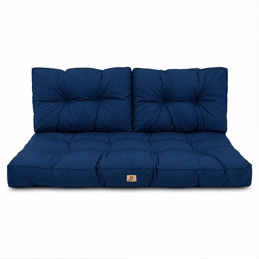 Set Cuscini Trapuntati per Panchina 100x50 Blu Petrolio, certificato OEKO-TEX