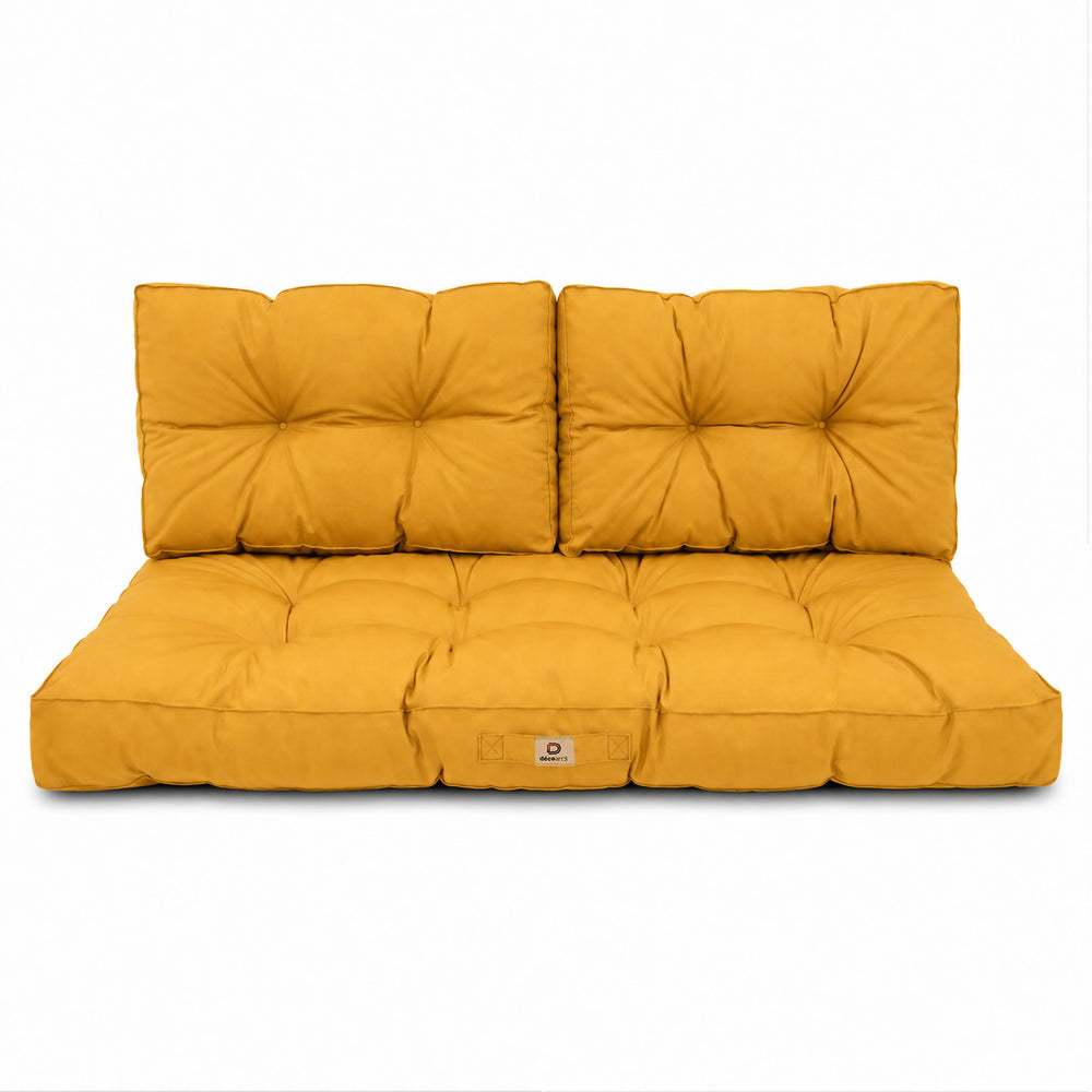 Set Cuscini Trapuntati per Panchina 120x60 Giallo, certificato OEKO-TEX