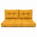 Set Cuscini Trapuntati per Panchina 120x60 Giallo - Spesso 15cm (1 Seduta + 2 Schienali)